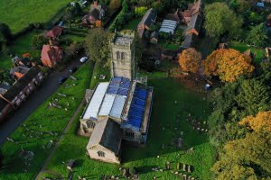 overview of roofing building work at historic church building in leicestershire